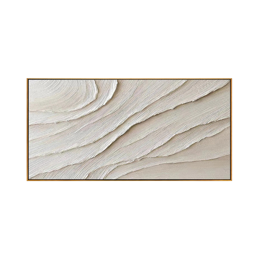 Cream Wave Textured Painting