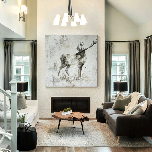 Whispering Elk Textured Painting