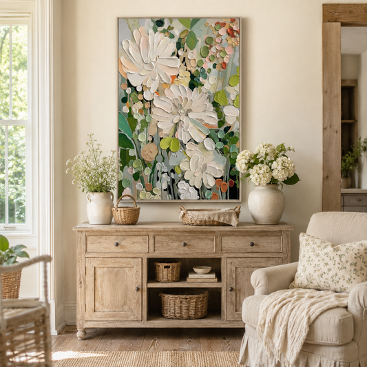 Soft Bloom Garden Abstract Painting