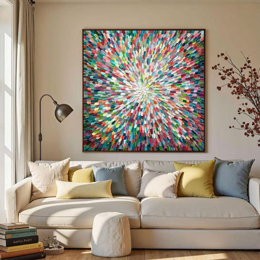 Radiant Burst Color Abstract Painting