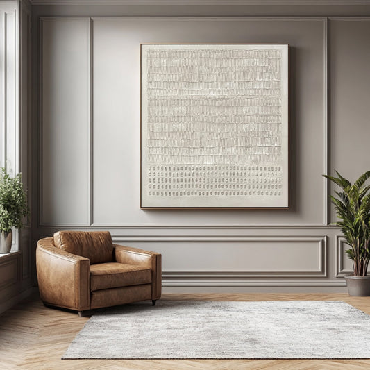 Ivory Rhythm Minimalist Textured Painting