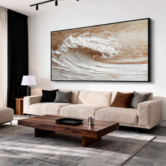 Sunlit Surf Wave Painting
