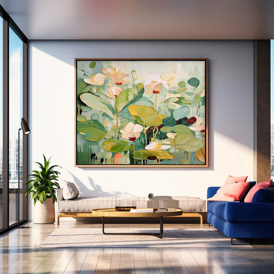 Green Floral Abstract Painting #AR039