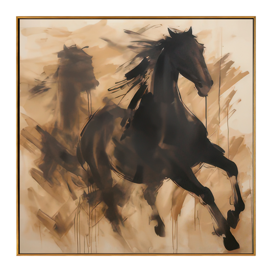 Gallop Spirit Black Horse Painting