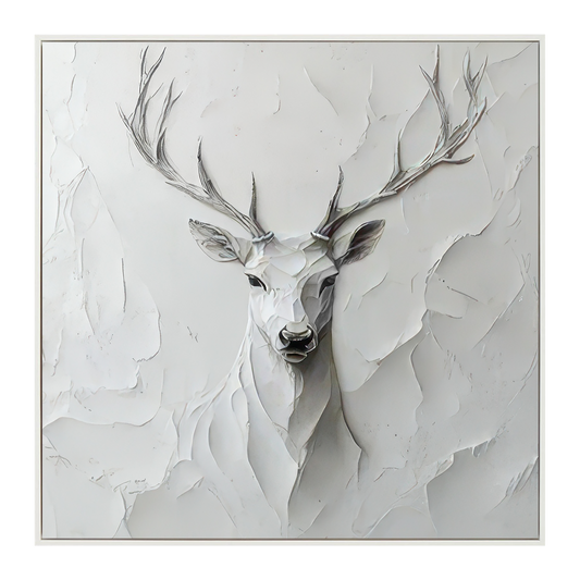 Silent Grace Deer Textured Painting #AR013