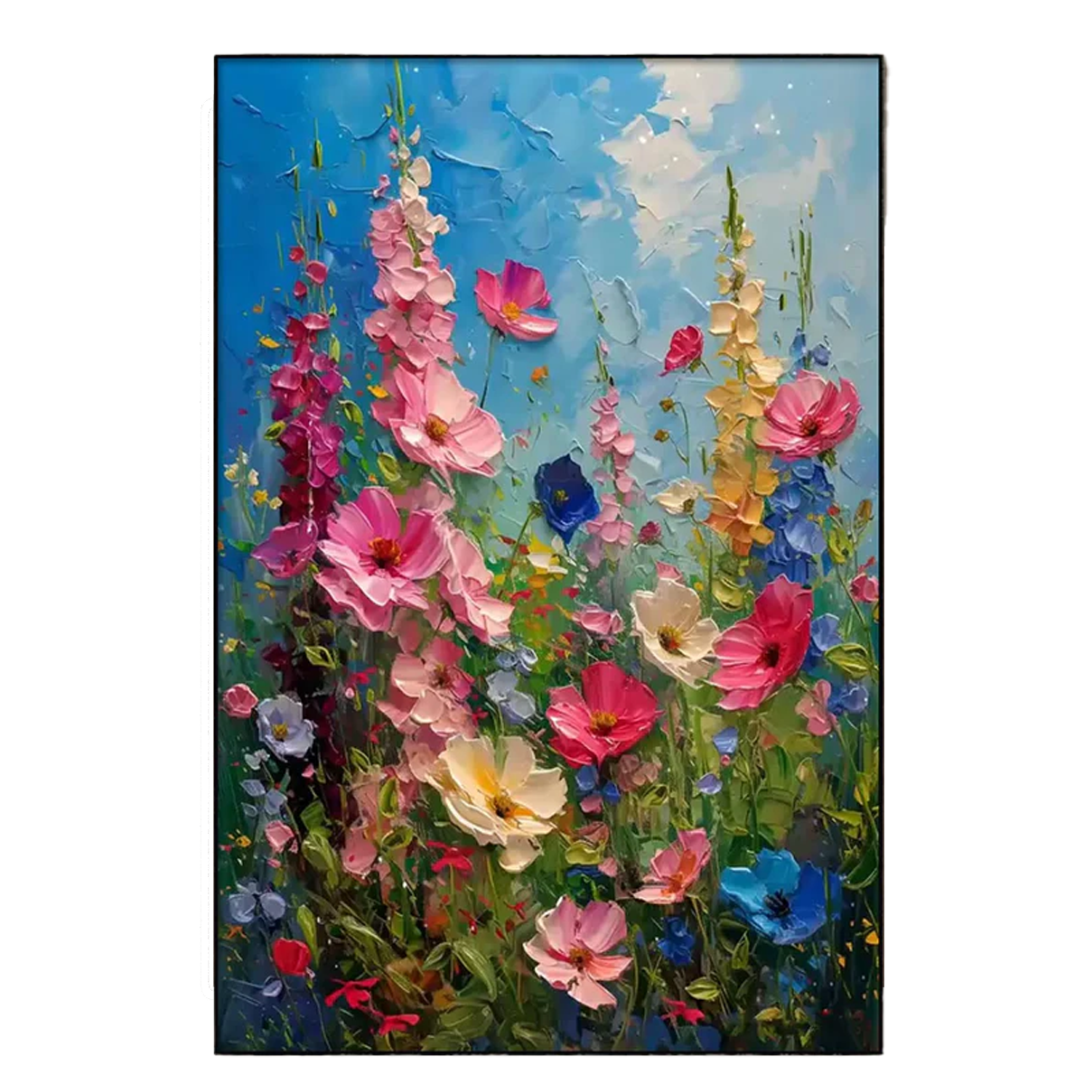 Arteleer | Floral Textured Oil Painting for Colorful Wall Art Decor