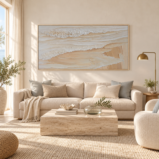 Whispering Shore Sand Abstract Painting
