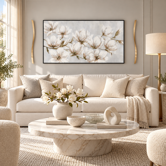 Graceful Blossoms - Magnolia Horizontal Painting