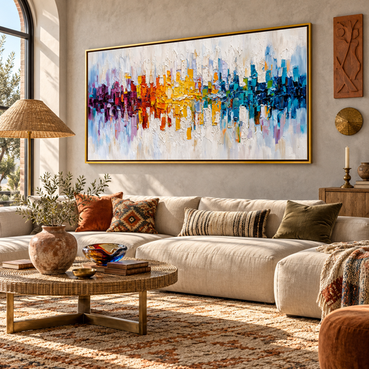 Abstract Cityscape Textured Painting
