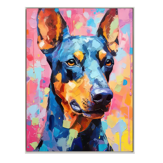 Bold Gaze Colorful Doberman Painting