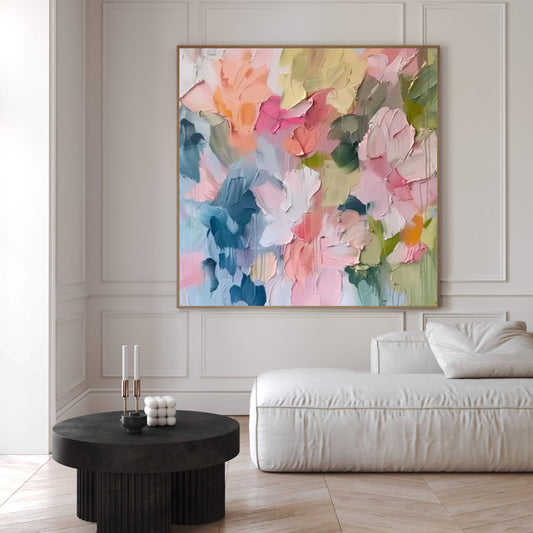 Petal Drift Pastel Abstract Painting
