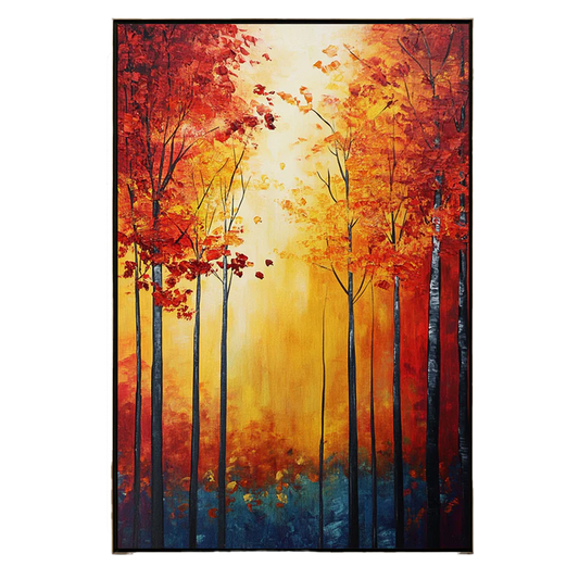 Golden Ember Forest Painting