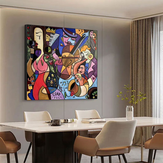 Midnight Jazz Carnival Abstract Painting