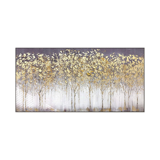 Golden Whisper Forest Abstract Painting