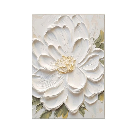 Pure Ivory Bloom Floral Abstract Painting