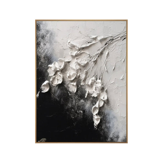 Silent Drift White Abstract Painting