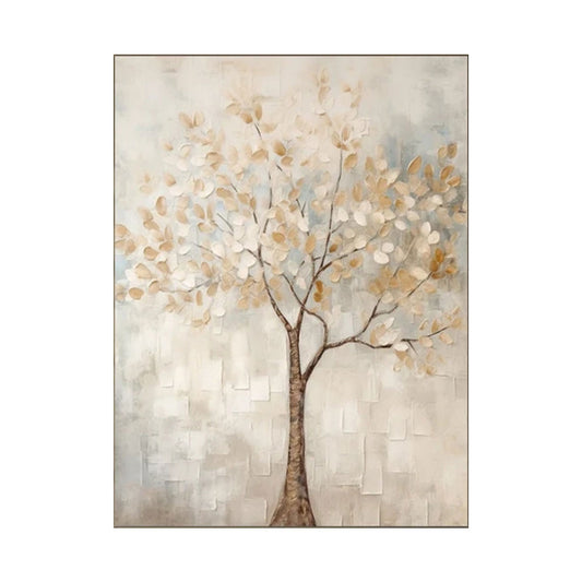 Gentle Light Ivory Tree Abstract Painting
