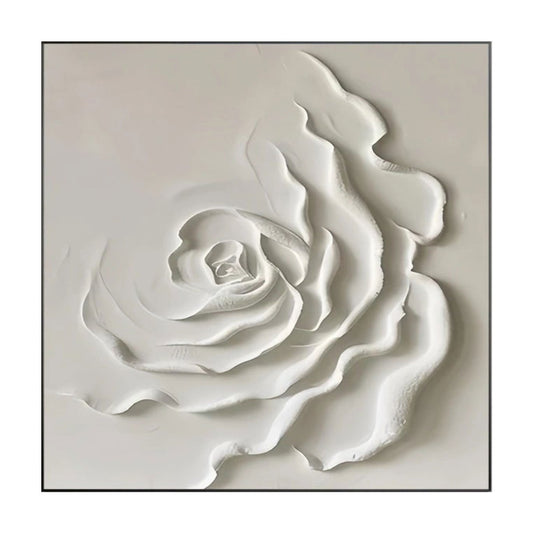 Ivory Bloom White Textured Abstract Painting