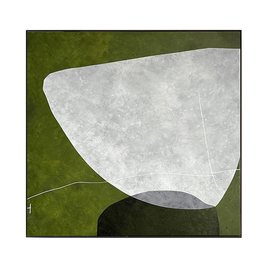 Olive Stillness Abstract Painting