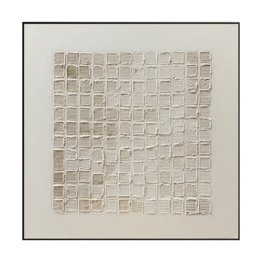 Ivory Order Grid Textured Painting