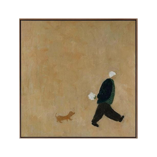 Quiet Stroll With Puppy Minimalist Painting