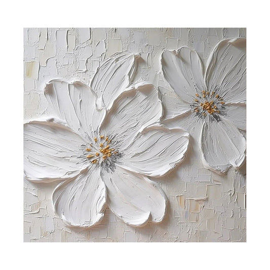 Ivory Petal Whisper Floral Abstract Painting