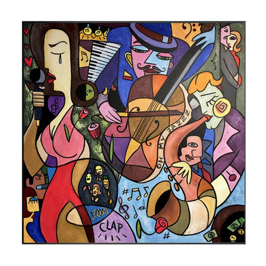 Midnight Jazz Carnival Abstract Painting