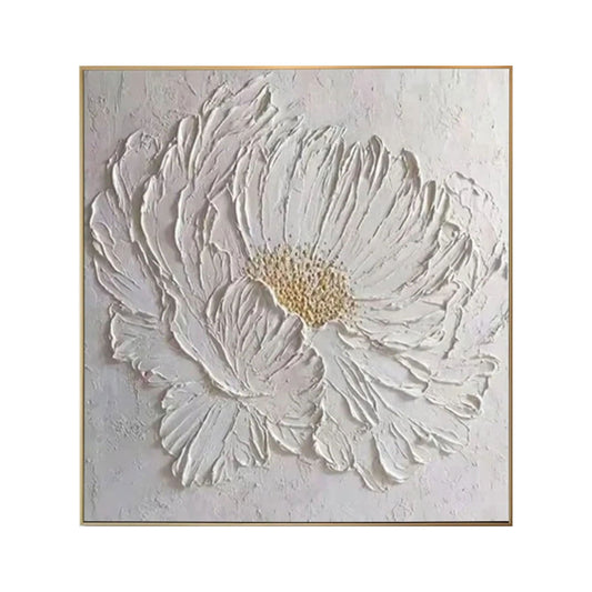 Ivory Bloom Relief Abstract Painting