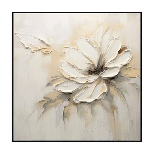 Ivory Bloom Silence Abstract Painting
