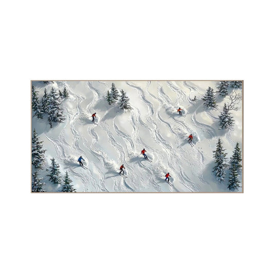 Winter Ski Tracks – Snow Landscape Painting