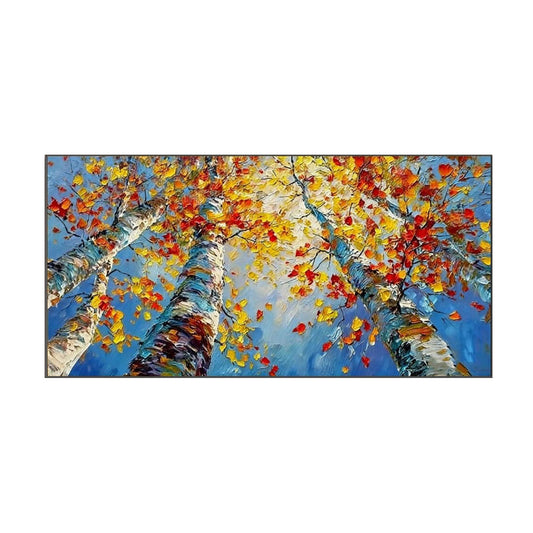 Autumn Canopy Skyward Abstract Painting