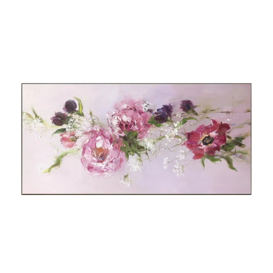 Blush Bloom Garden – Textured Floral Painting