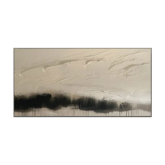Mistline Ivory Textured Abstract Painting
