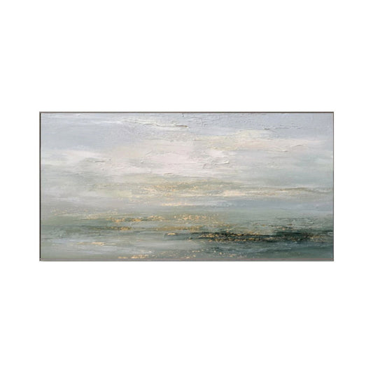 Soft Gold Horizon Abstract Painting