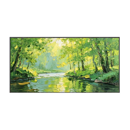 Sunlit Grove River Abstract Painting