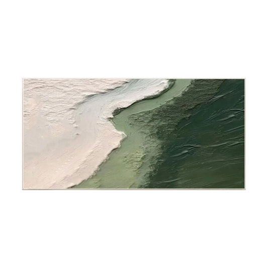 Emerald Shore Green Abstract Seascape Painting