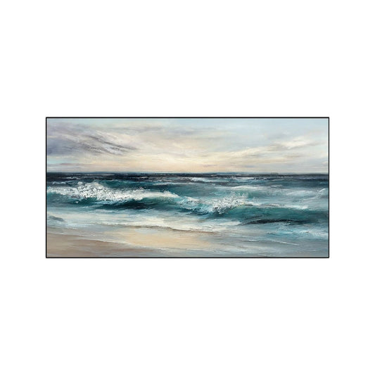 Azure Drift Coastal Seascape Painting