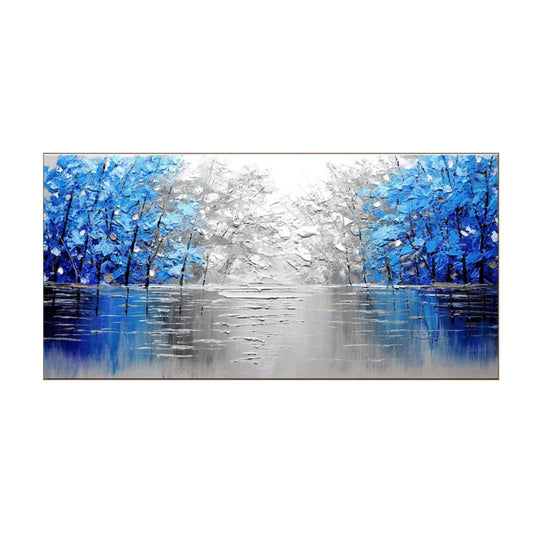 Azure Stillness Lake Abstract Painting