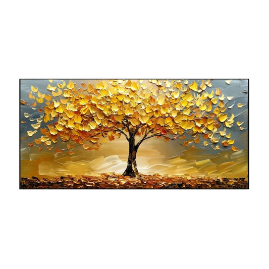 Autumn Glow Golden Tree Abstract Painting