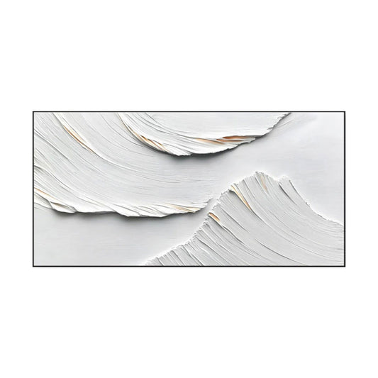 Ivory Ridge White Textured Abstract Painting