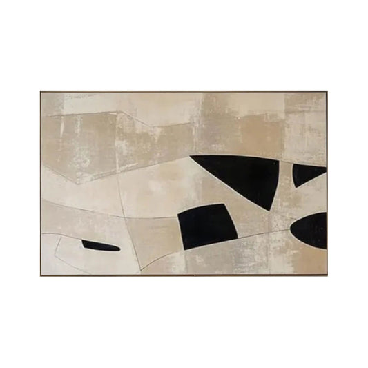 Soft Divide Beige Geometric Abstract Painting