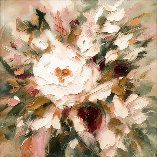 Ivory Bloom Poetic Abstract Painting