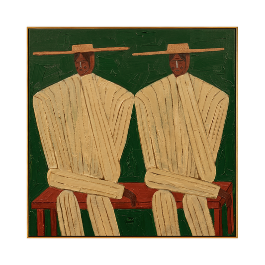 Desert Twins Textured Portrait Canvas Art