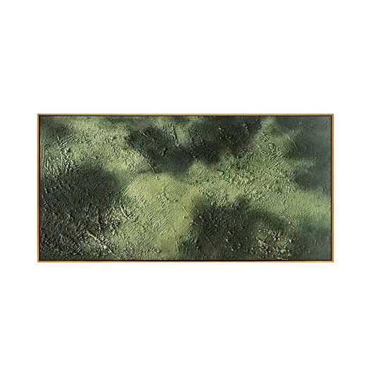 Emerald Moss Textured Abstract Canvas Art