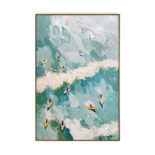 Coastal Surf Impasto Ocean Oil Painting