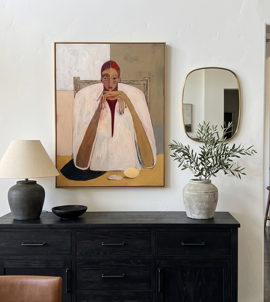 Contemplative Lemon Portrait Canvas Art