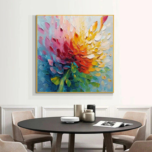 Aurora Petal Burst Abstract Painting