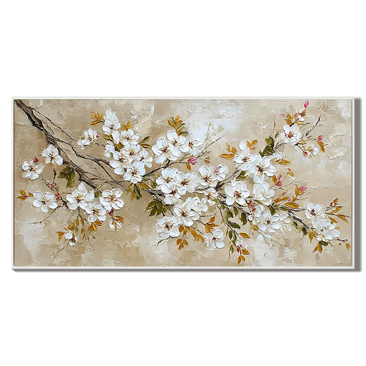 Petal Breeze-White Floral Painting