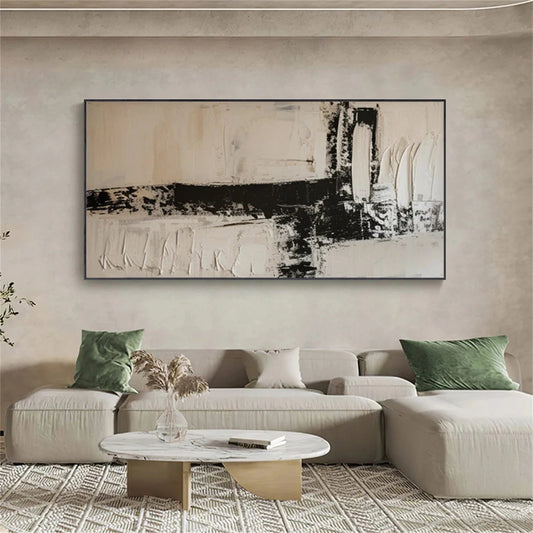 Monochrome Grid Abstract Painting