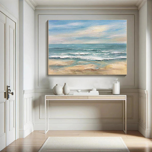 Quiet Horizon Blue Seascape Painting